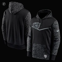 Men's Nike Black Chicago Bears RFLCTV Chevron - Performance Pullover Hoodie