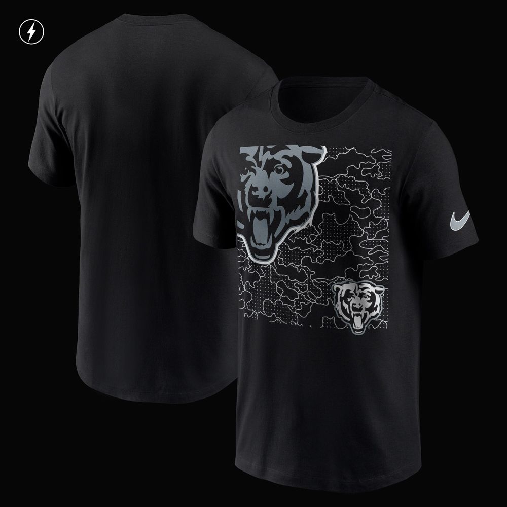 Men's Nike Black Chicago Bears RFLCTV Logo Crop - T-Shirt