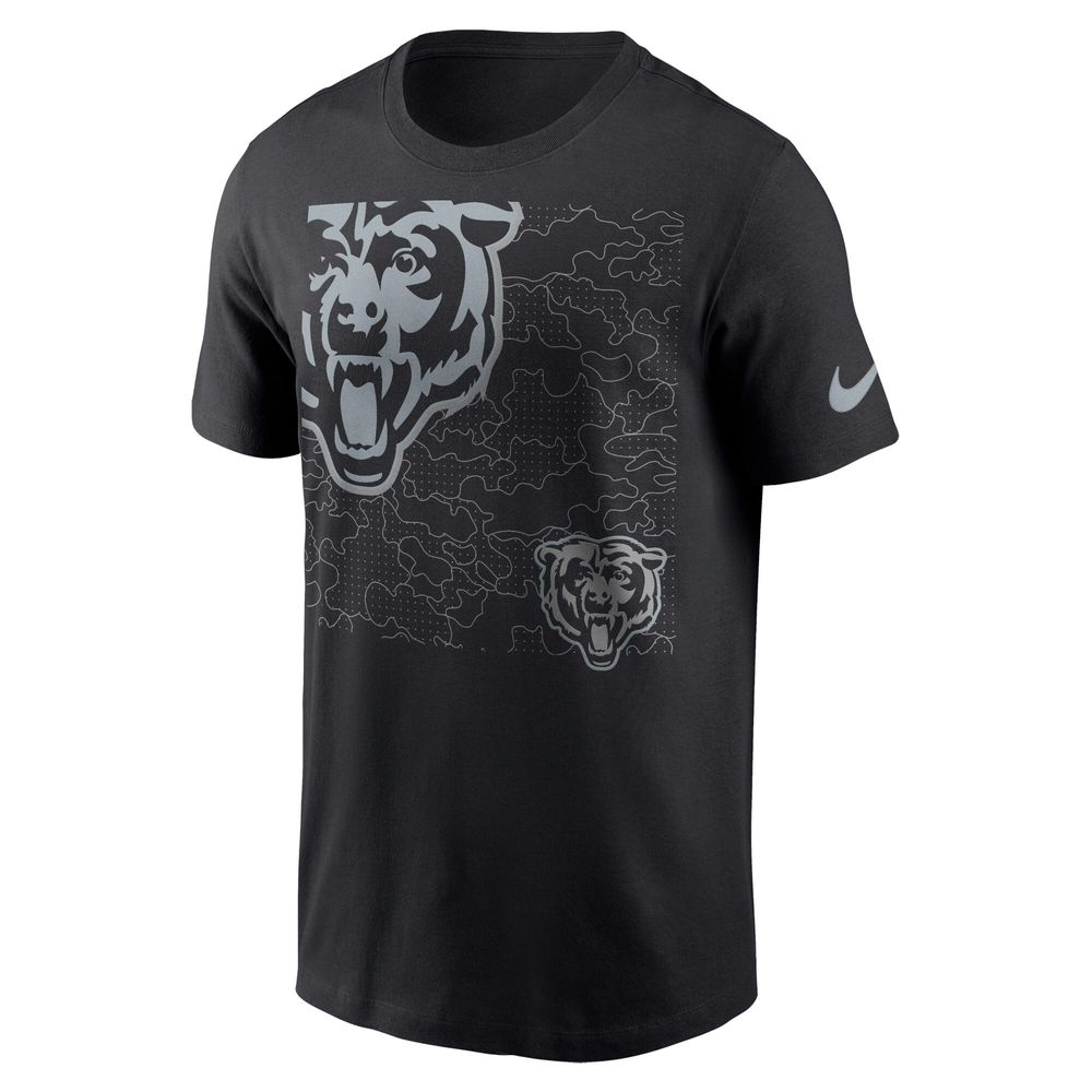 Men's Nike Black Chicago Bears RFLCTV Logo Crop - T-Shirt