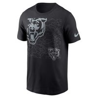 Men's Nike Black Chicago Bears RFLCTV Logo Crop - T-Shirt