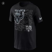 Men's Nike Black Chicago Bears RFLCTV Logo Crop - T-Shirt