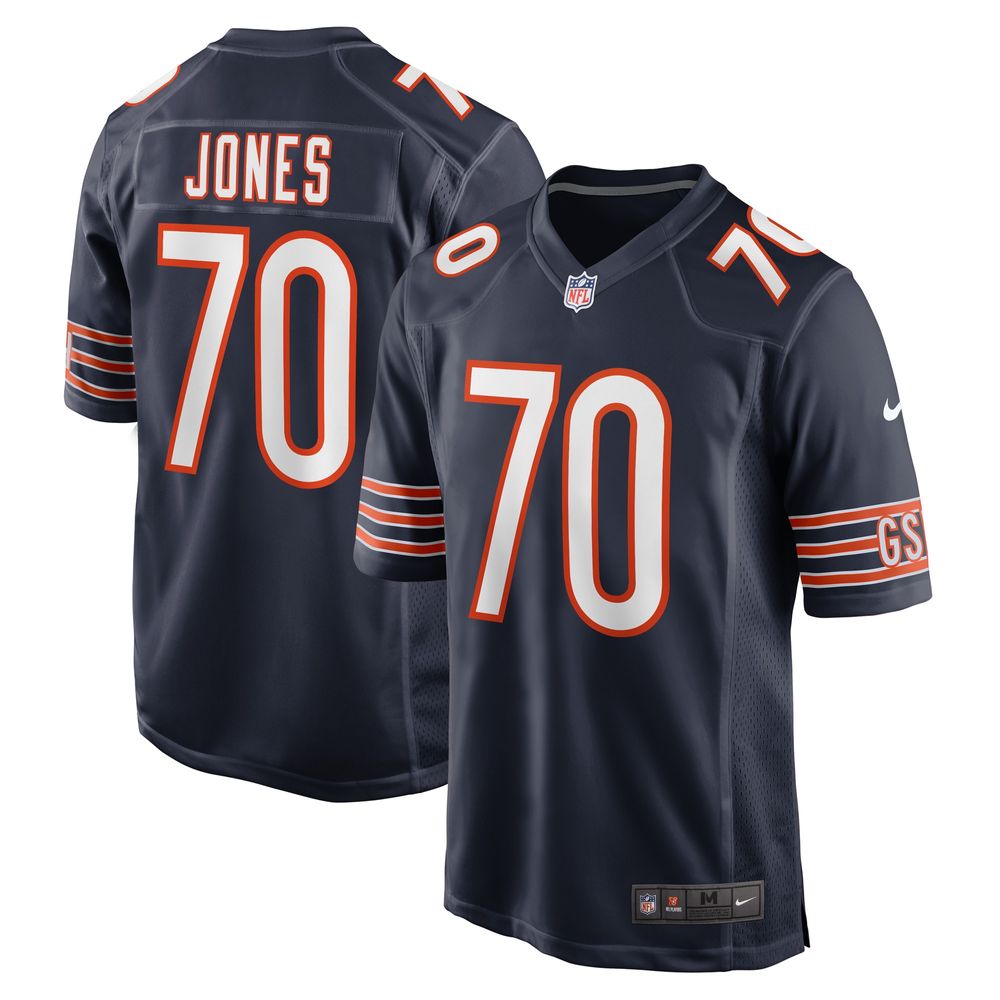 Men's Nike Braxton Jones Navy Chicago Bears Game Player Jersey