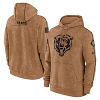 Sweat à capuche Nike Chicago Bears Salute To Service Club marron pour homme