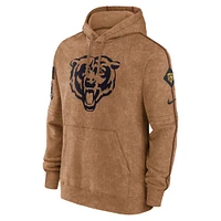 Sweat à capuche Nike Chicago Bears Salute To Service Club marron pour homme