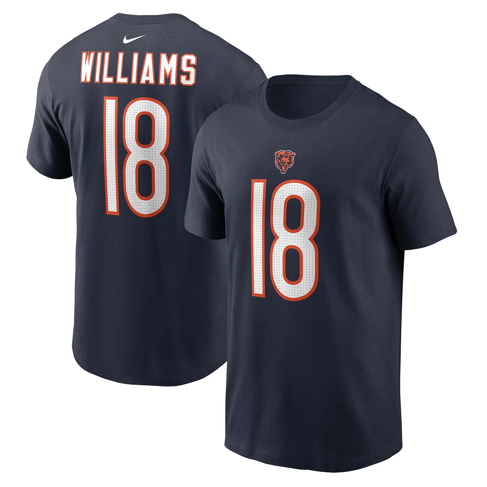 T-shirt Nike pour homme avec nom et numéro Caleb Williams bleu marine des Chicago Bears