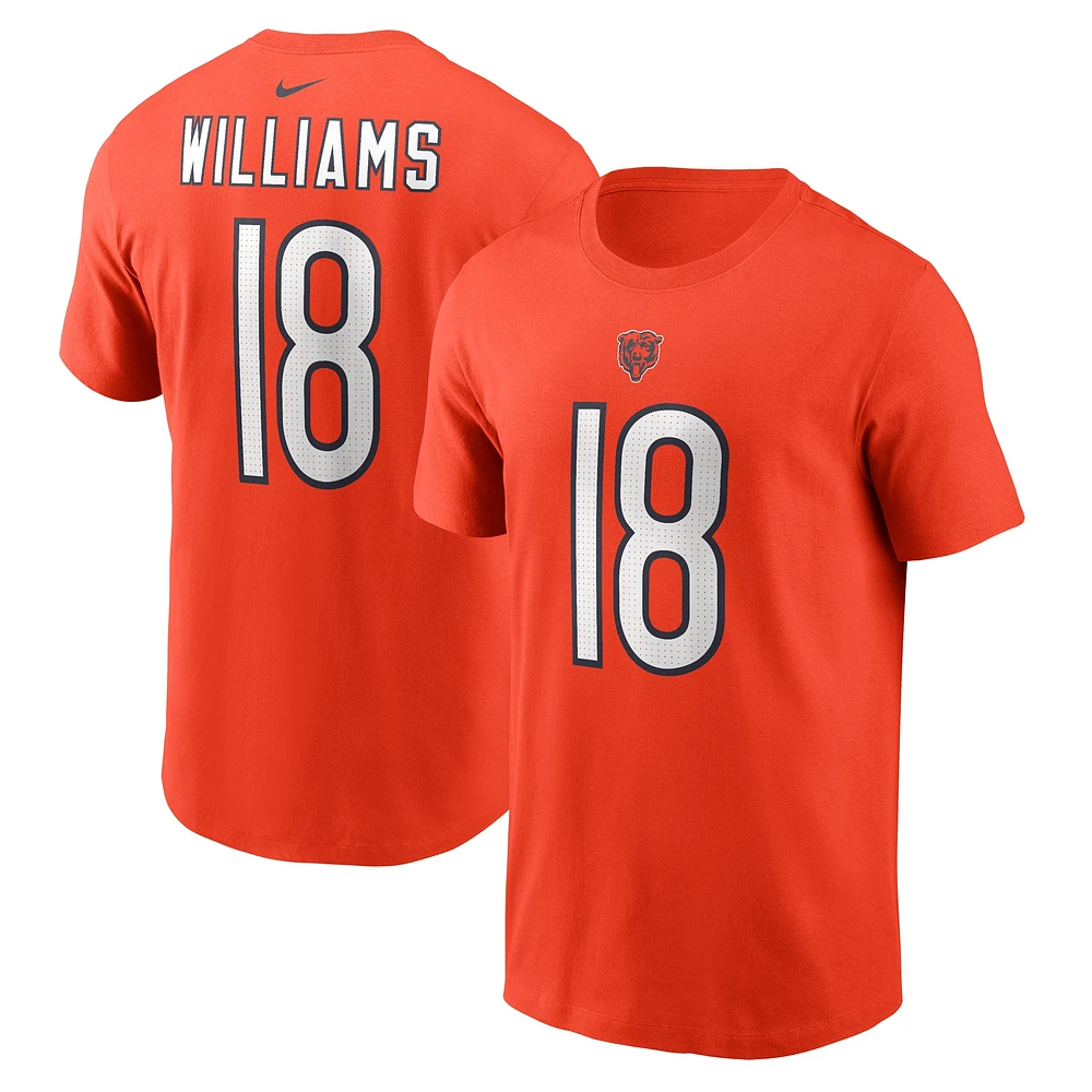 T-shirt Nike orange pour homme avec nom et numéro Fuse de Caleb Williams des Chicago Bears