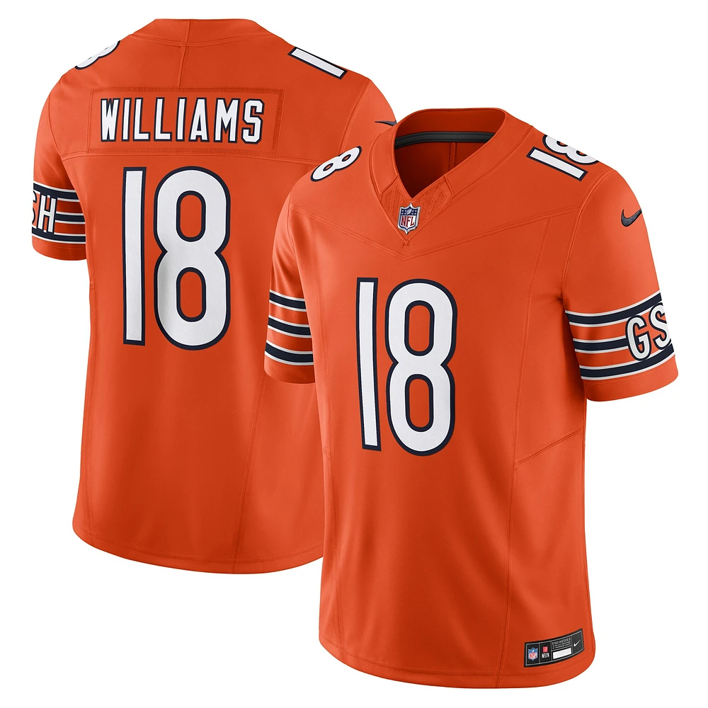 Maillot Nike orange Chicago Bears Vapor F.U.S.E. Limited pour homme Caleb Williams