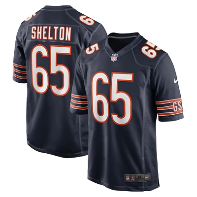 Maillot de match Nike Coleman Shelton pour hommes, bleu marine, Chicago Bears