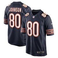 Maillot de match Nike Collin Johnson pour hommes, bleu marine, Chicago Bears