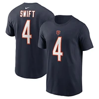 T-shirt Nike D'Andre Swift pour homme, bleu marine, nom et numéro du joueur des Chicago Bears