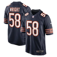 Maillot de match Nike Darnell Wright bleu marine pour homme des Chicago Bears