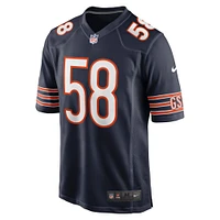 Maillot de match Nike Darnell Wright bleu marine pour homme des Chicago Bears