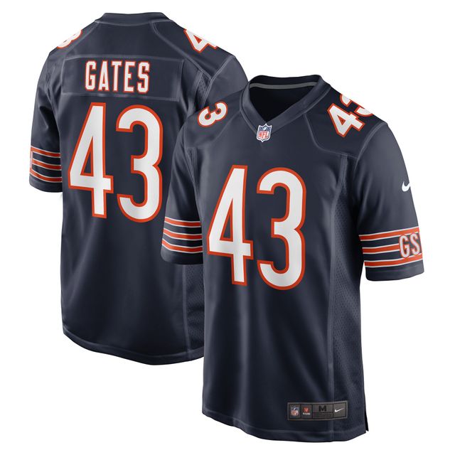 Maillot Nike DeMarquis Gates pour homme, bleu marine, joueur de jeu des Chicago Bears