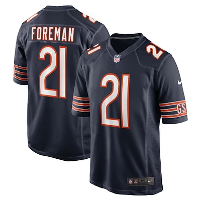 Maillot de match des Chicago Bears Nike D'Onta Foreman pour homme, bleu marine