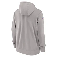 Sweat à capuche entièrement zippé Nike Chicago Bears 2023/24 Sideline Club pour homme Gris