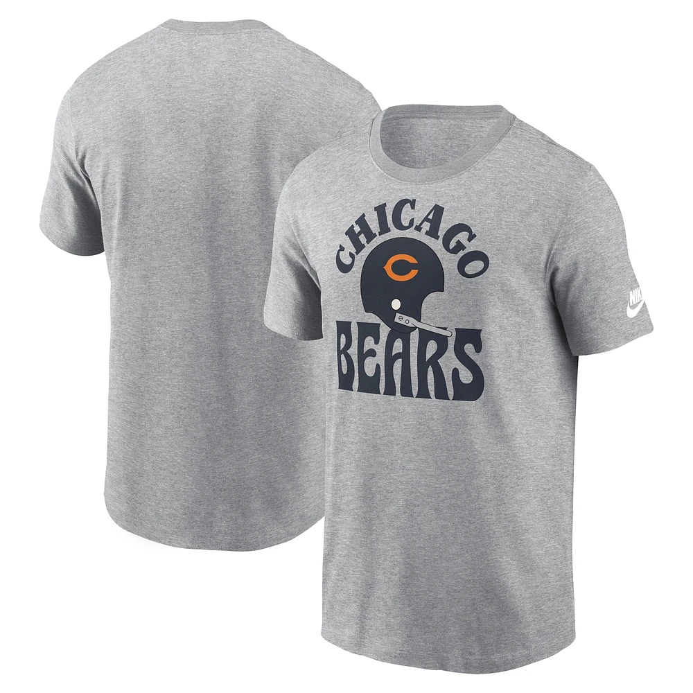 T-shirt Nike Rewind Groove Essential pour homme, gris chiné, Chicago Bears