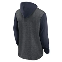 Men's Nike Heathered Charcoal/Navy Chicago Bears Fan Gear Legacy Pullover Hoodie