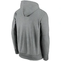 Men's Nike Heathered Charcoal Chicago Bears Wordmark Therma Performance Pullover Hoodie