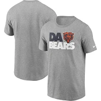 T-shirt Nike gris chiné Chicago Bears Hometown Collection Da pour hommes