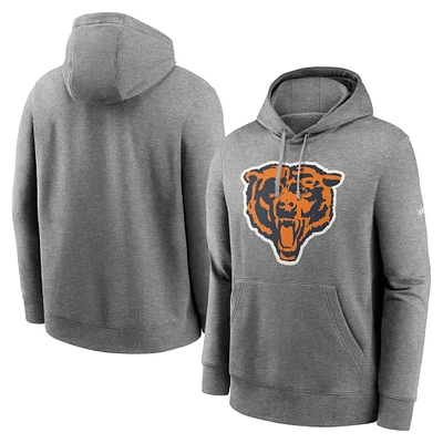 Sweat à capuche Nike Chicago Bears Rewind Club Fleece gris chiné pour homme