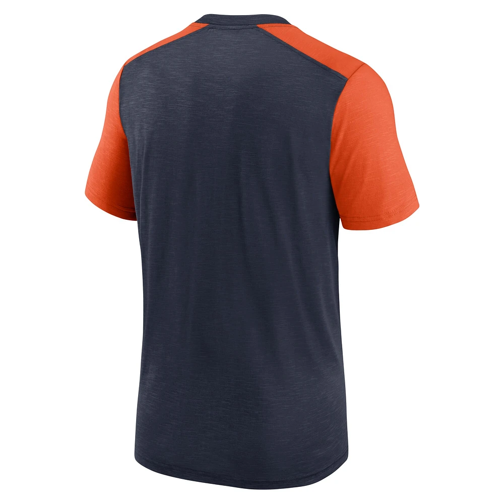 T-shirt avec nom de l'équipe des Chicago Bears Nike bleu marine chiné/orange chiné pour homme