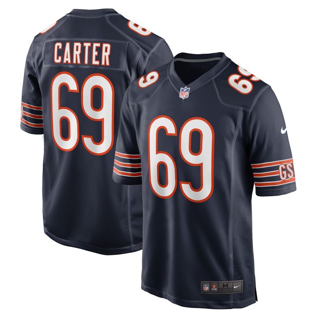 Maillot Nike Ja'Tyre Carter pour homme, bleu marine, joueur de match des Chicago Bears