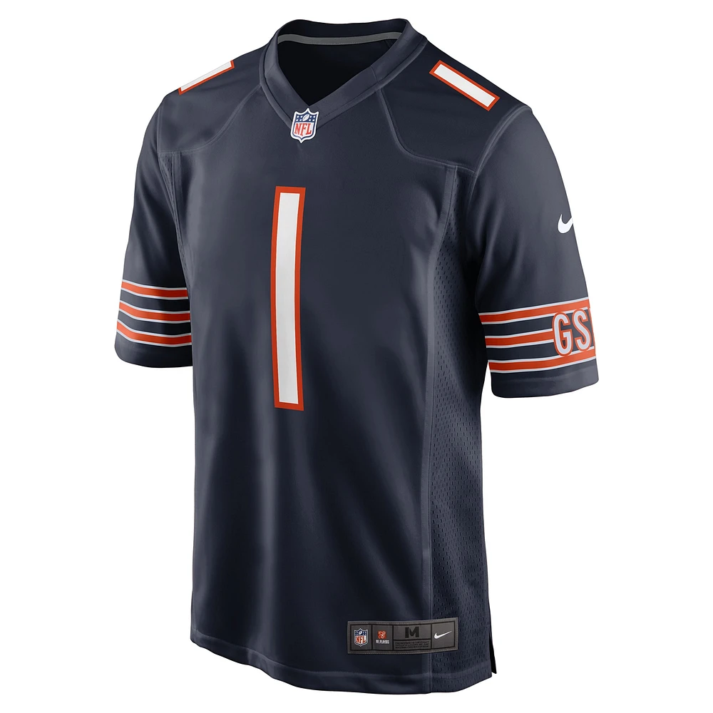 Maillot de match Nike Jaylon Johnson bleu marine des Chicago Bears pour homme