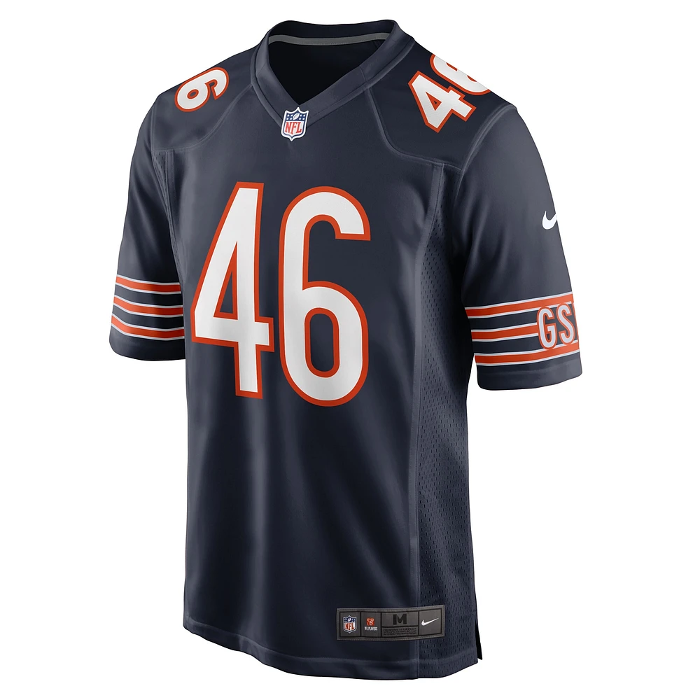 Maillot de match l'équipe Nike Chicago Bears pour hommes, bleu marine