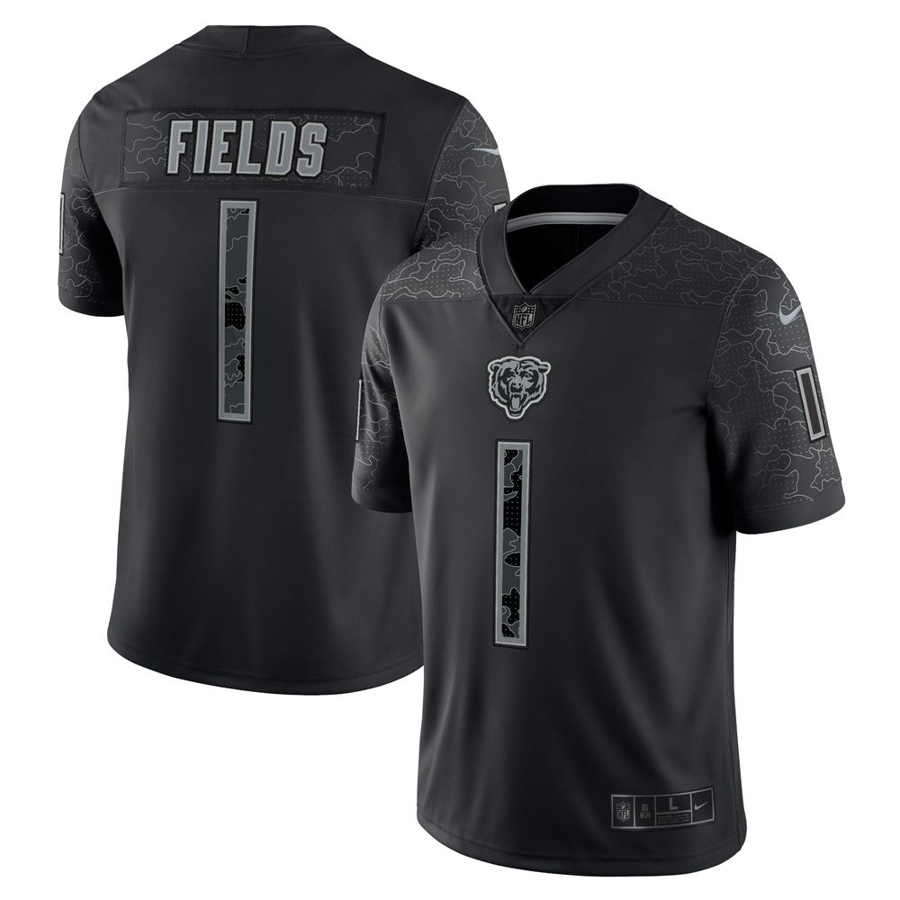 Nike Men's Nike Justin Fields Black Chicago Bears RFLCTV - Limited