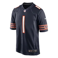 Maillot de match Nike Justin Fields pour hommes, bleu marine, Chicago Bears