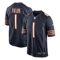 Maillot de match Nike Justin Fields pour hommes, bleu marine, Chicago Bears