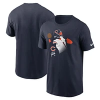 T-shirt graphique Nike Justin Fields pour hommes, bleu marine, joueur des Chicago Bears