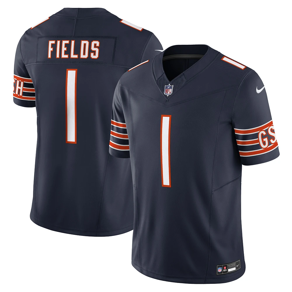 Nike Justin Fields pour homme Marine Chicago Bears Vapor F.U.S.E. Maillot limité