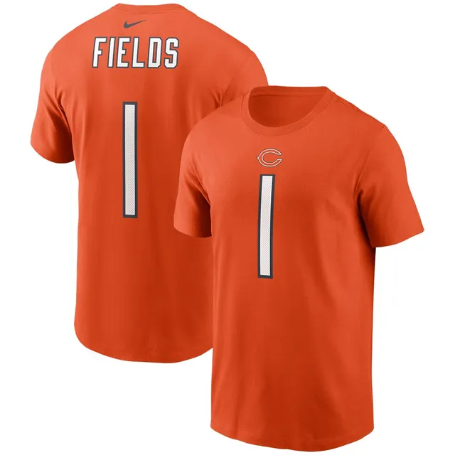 Women's Majestic Threads Justin Fields Black Chicago Bears Leopard Player  Name & Number T-Shirt