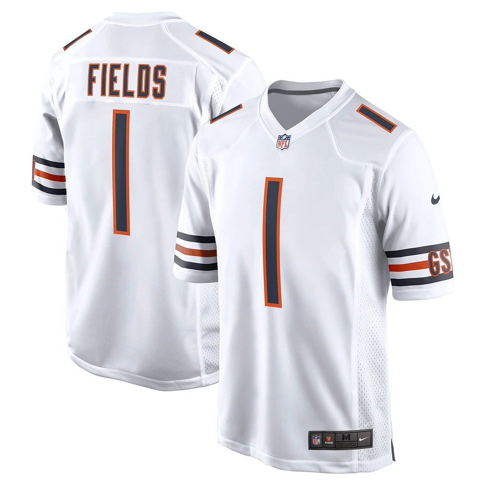 Maillot de match joueur Nike Justin Fields pour hommes, blanc, Chicago Bears