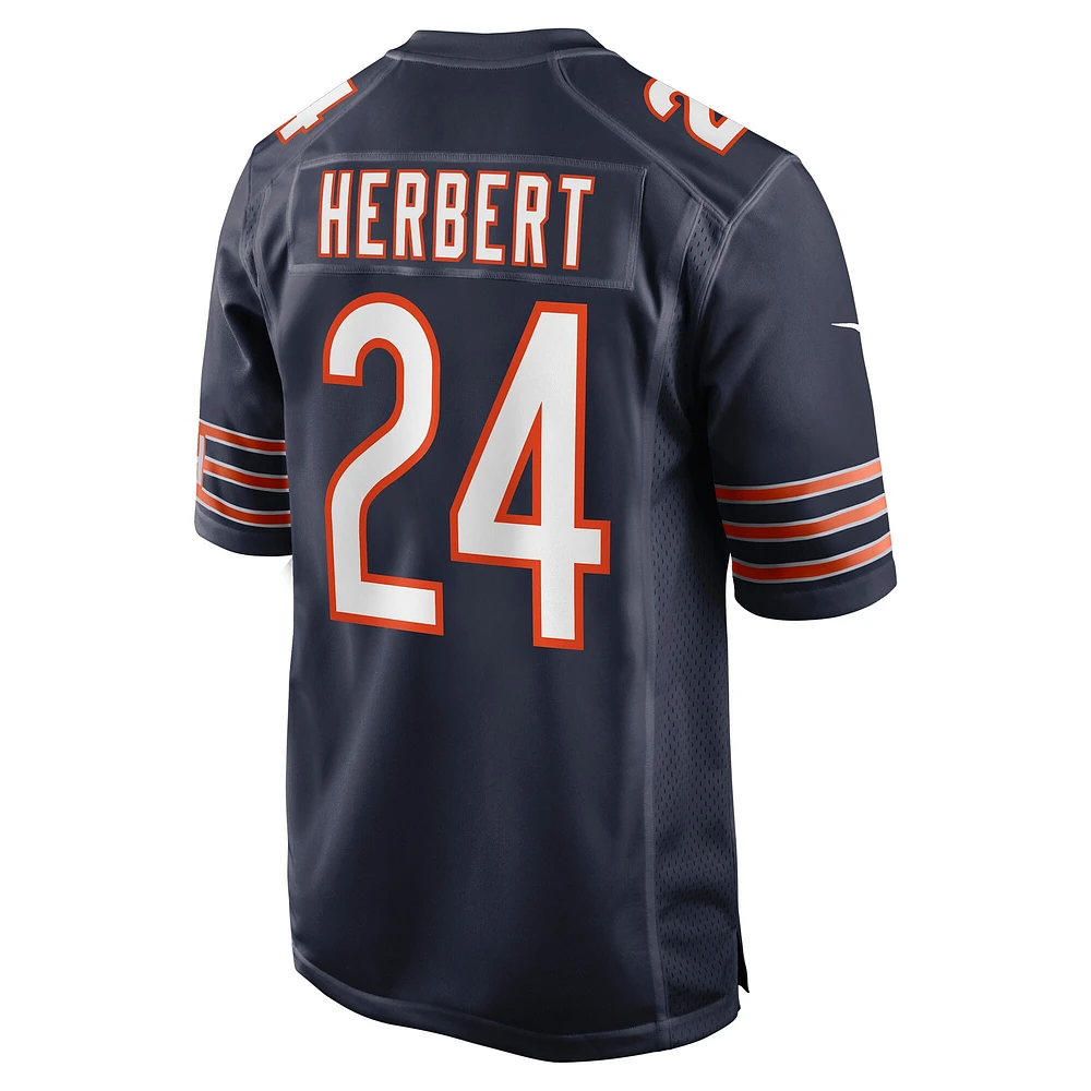 Maillot de match Nike Khalil Herbert pour hommes, bleu marine, Chicago Bears