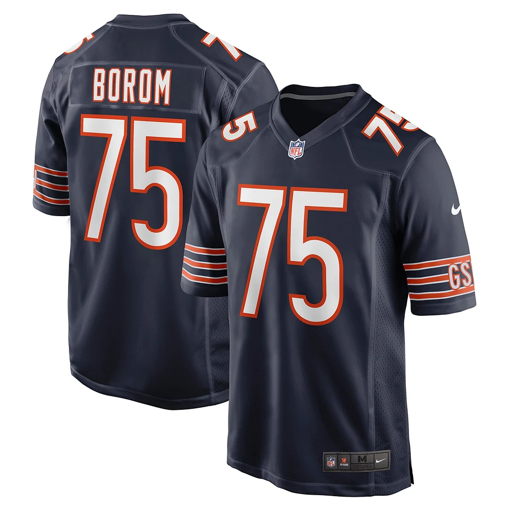 Maillot de match Nike Larry Borom pour hommes, bleu marine, Chicago Bears