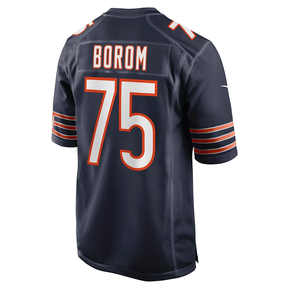 Maillot de match Nike Larry Borom pour hommes, bleu marine, Chicago Bears