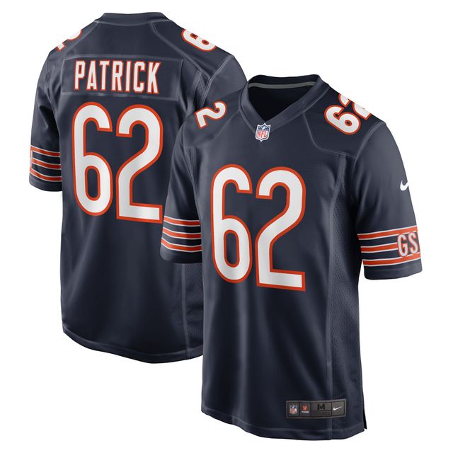 Maillot de match Nike Lucas Patrick des Chicago Bears pour homme, bleu marine