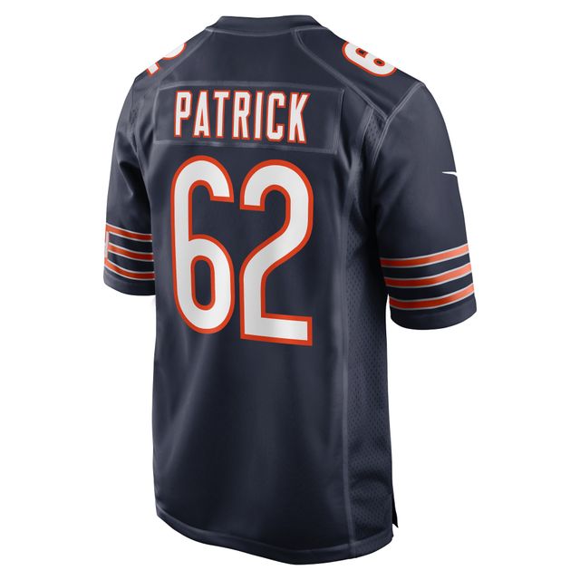 Maillot de match Nike Lucas Patrick des Chicago Bears pour homme, bleu marine