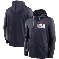 Men's Nike Navy/Gray Chicago Bears Mascot Performance Full-Zip Hoodie