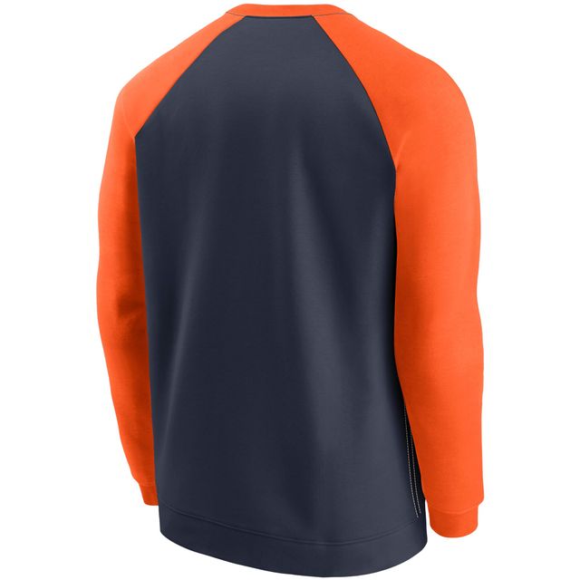 Men's Nike Orange/Navy Chicago Bears Throwback Raglan Long Sleeve T-Shirt