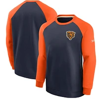 Chandail à manches raglan historiques Chicago Bears Nike pour homme, bleu marine/orange