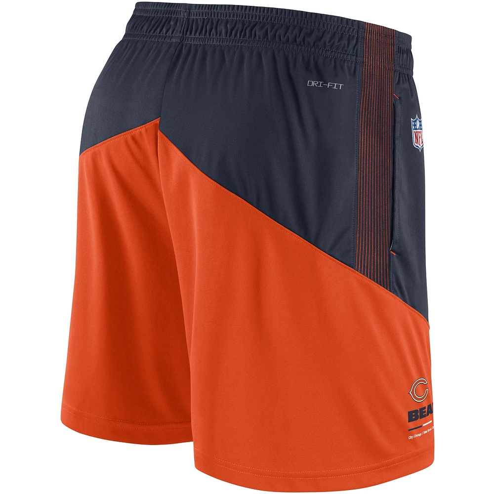 Men's Nike Navy/Orange Chicago Bears Primary Lockup Performance - Shorts