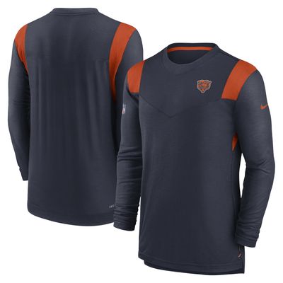 Men's Nike Navy/Orange Chicago Bears Sideline Performance Long Sleeve T-Shirt