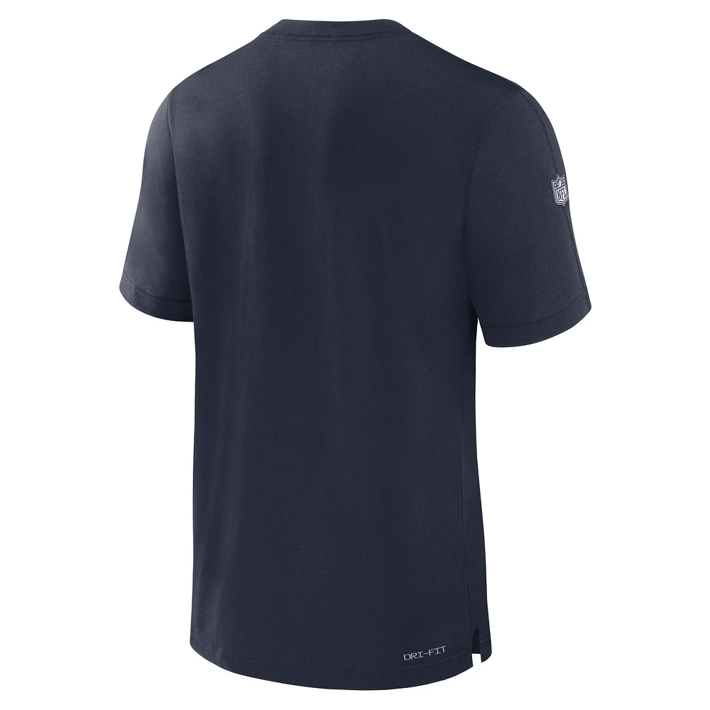 Men's Nike Navy Chicago Bears 2023 Sideline Performance T-Shirt