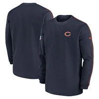 Haut à manches longues Nike bleu marine Chicago Bears 2024 Sideline Coaches pour homme