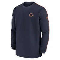 Haut à manches longues Nike bleu marine Chicago Bears 2024 Sideline Coaches pour homme