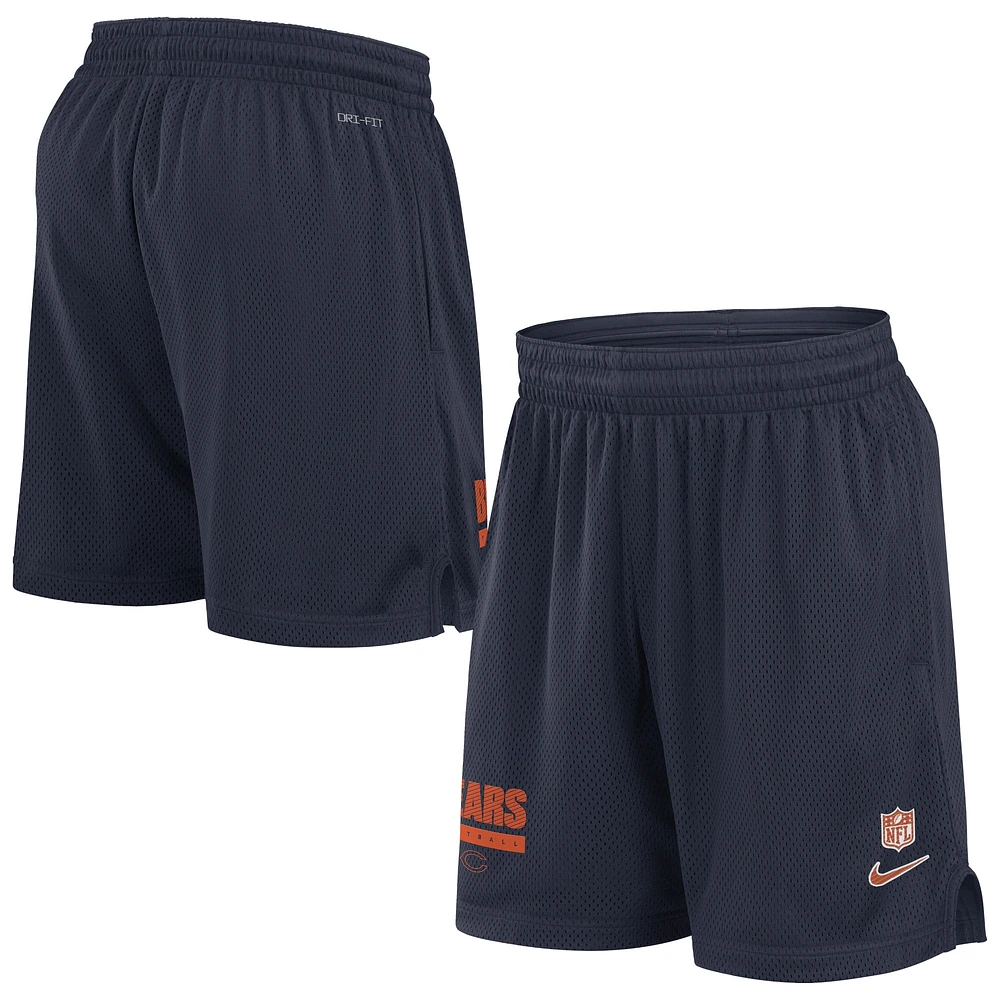 Short en maille Nike pour homme, bleu marine, Chicago Bears 2024 Sideline Performance