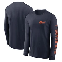 Men's Nike Navy Chicago Bears All Out Long Sleeve T-Shirt